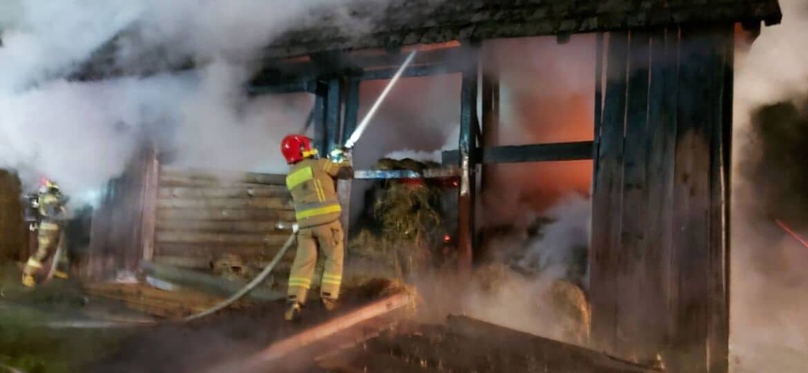 Pożar budynku gospodarczego w miejscowości Świnna